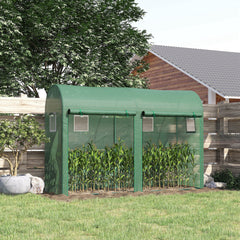 Outsunny Walk-in Greenhouse, Tomato Greenhouse with Double Doors & 4 Windows, Garden Plant Growth Green House with PE Cover, Steel Frame, Green, 3 x 1 x 2 m