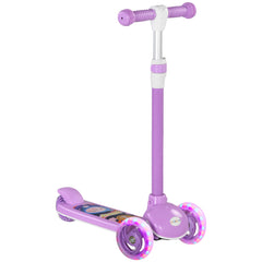 AIYAPLAY Kids 3 Wheel Scooter for 2-6 Years Old w/ Adjustable Height, LED Light, TPE Handlebar, Purple