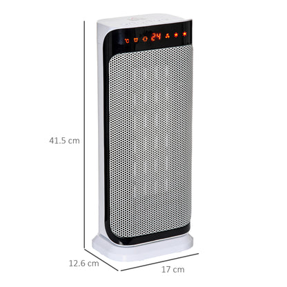 HOMCOM 2000W Electric Heater, PTC Ceramic Portable Fan Heater with Overheating & Tip-Over Protection, 8H Timer, 45√Ç¬∞ Oscillating Heater for Home, Office, Study, Bedroom