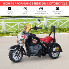 HOMCOM Kids Ride On Toy Car Motorbike Electric Scooter 6V Battery Operated Toy Trike-Black