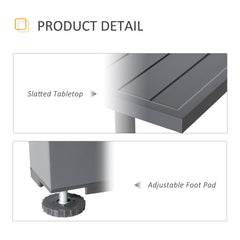 طاولة خارجية قابلة للتمديد من Outsunny، 135-270 سم × 90 سم × 75 سم، طاولة طعام خارجية تتسع لـ 10 مقاعد بإطار من الألومنيوم للحديقة والشرفة والفناء الخلفي، باللون الرمادي