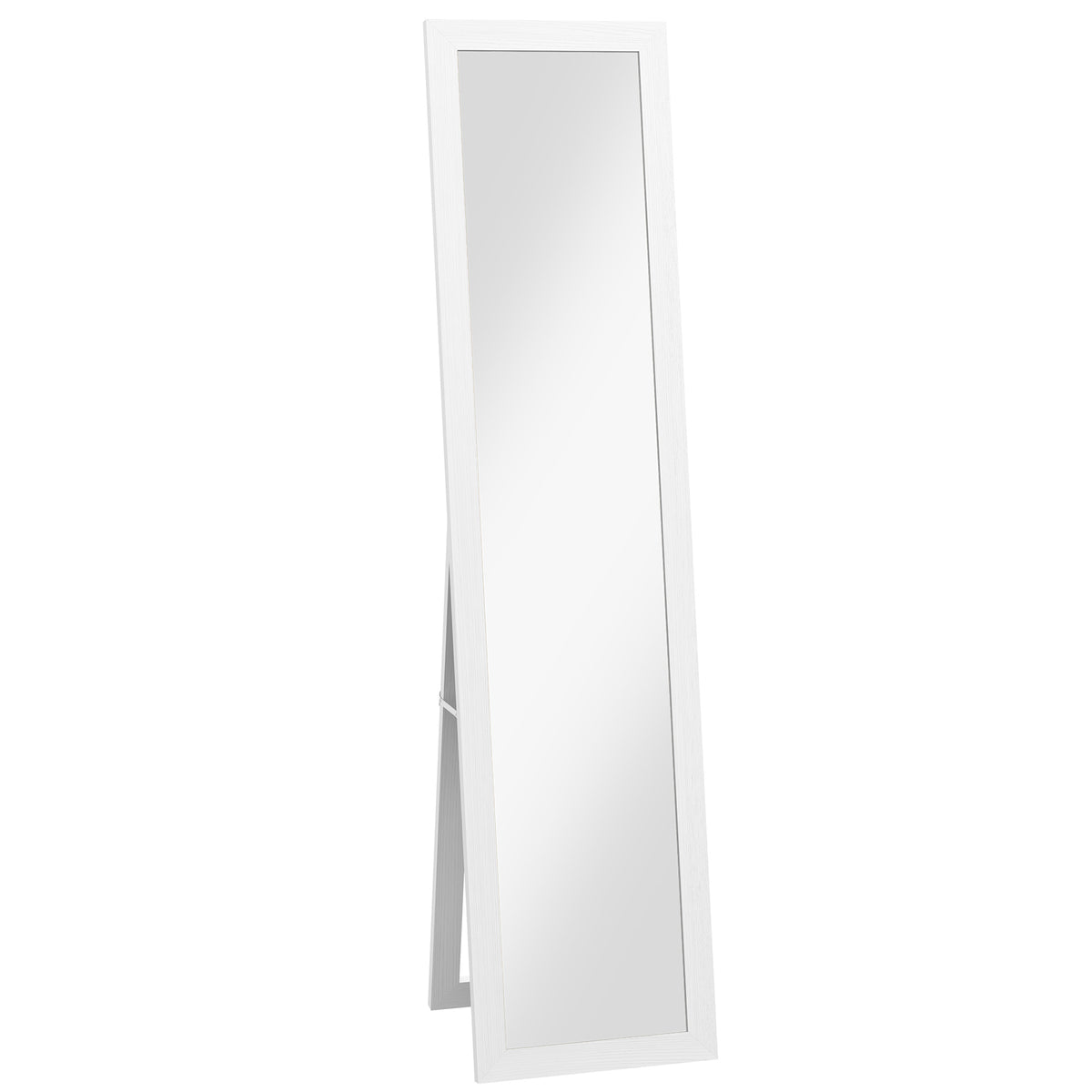 HOMCOM Rustic Full Length Mirror, Hanging and Freestanding Floor Mirror, Farmhouse Decorative Wall Mirror, for Living Room, Bedroom, 157 cm, White