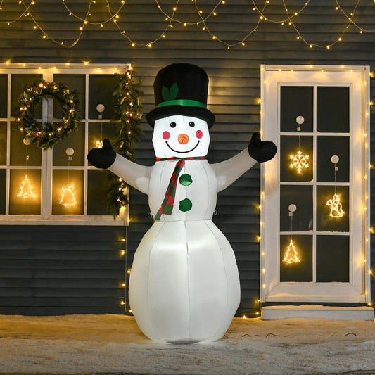 HOMCOM 6.5ft Inflatable Snowman LED Christmas Xmas Air Blown Holiday Decoration Outdoor Garden Decor