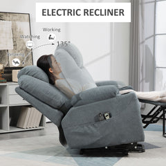 HOMCOM Lift-And-Recline Massage Armchair, with Heat - Grey