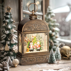 HOMCOM Lantern-Style Music and Lights Snow Globe