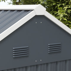 Outsunny 7 x 6ft Galvanised Garden Shed, with Latch - Dark Grey