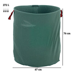 Outsunny Garden Waste Bags, 272L x 3 Heavy Duty Garden Bags, Foldable and Reusable Garden Sacks with Handles for Collecting Garden Waste, Plant waste grass and Leaves, Green