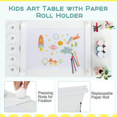 2-in-1 Kids Art Table and Art Easel Set with Chairs-White