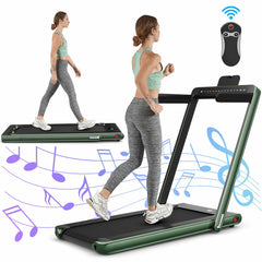 Folding Treadmill Electric 1-12KM/H with Bluetooth-Green