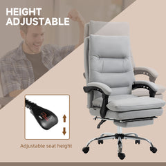 Vinsetto Office Chair, Ergonomic Desk Chair with 6-Point Vibration Massage and Back Heating, Microfibre Computer Gaming Chair with 135√Ç¬∞ Reclining Back and Footrest, Grey