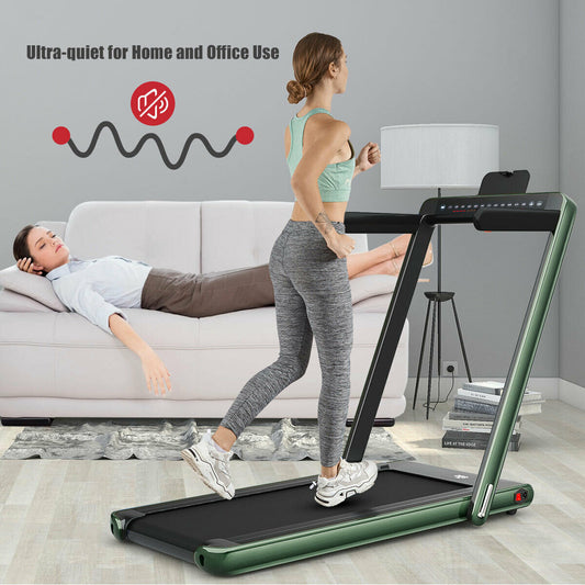 Folding Treadmill Electric 1-12KM/H with Bluetooth-Green