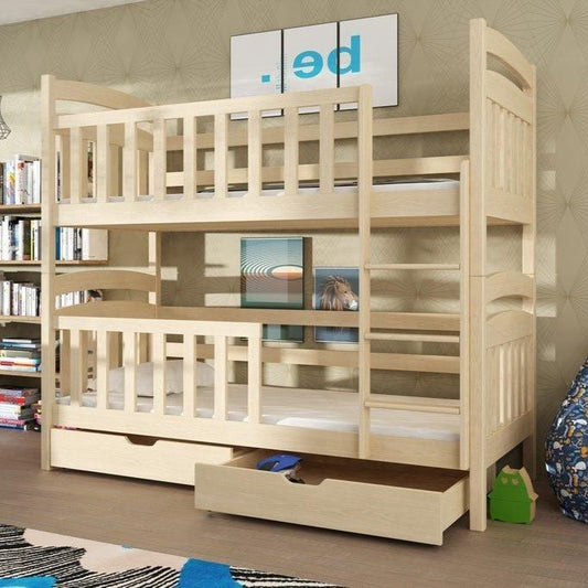 Wooden Bunk Bed Sebus with Storage