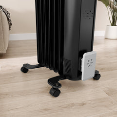 HOMCOM 1.5kW Seven Fin Oil-Filled Radiator - Black