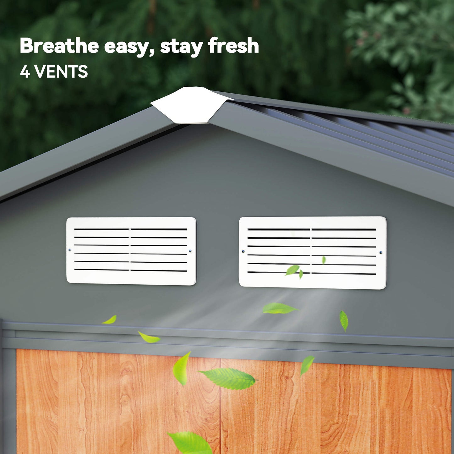 Outsunny 6.5 x 5ft Metal Garden Shed, House Hut Gardening Tool Storage with Ventilations, Sliding Door, Sloped Roof for Garden, Patio, Brown