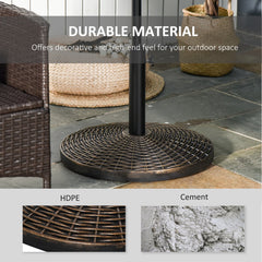 Outsunny 25 kg Plastic and Cement Rattan Pattern Parasol Base - Antique Bronze