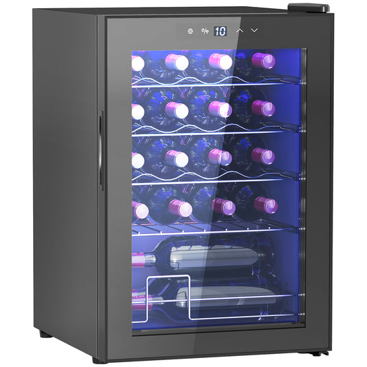 HOMCOM 20 Bottle 5-18√¢‚Äû∆í Countertop Wine Fridge - Black