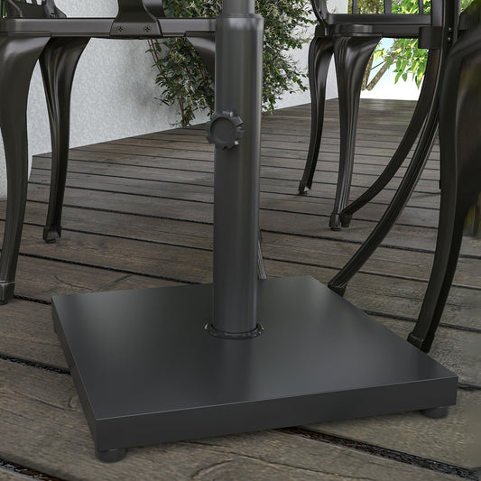 Outsunny 11kg Square Cement Parasol Base Concrete Umbrella Weight Stand Holder Patio Outdoor Garden Black