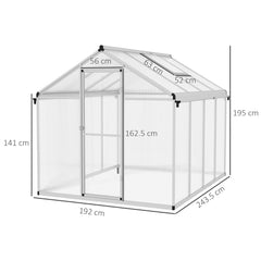 Outsunny 8 x 6ft Aluminium Frame Greenhouse