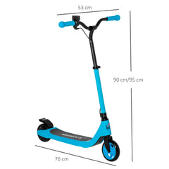 HOMCOM Electric Scooter, 120W Motor E-Scooter, Adjustable Height, Rear Brake for Ages 6+ Years - Blue