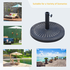 Outsunny 14kg Garden Parasol Base, Round Resin Sun Umbrella Base, Outdoor Umbrella Stand for 38mm or 48mm Outdoor Umbrella Poles, Bronze Tone