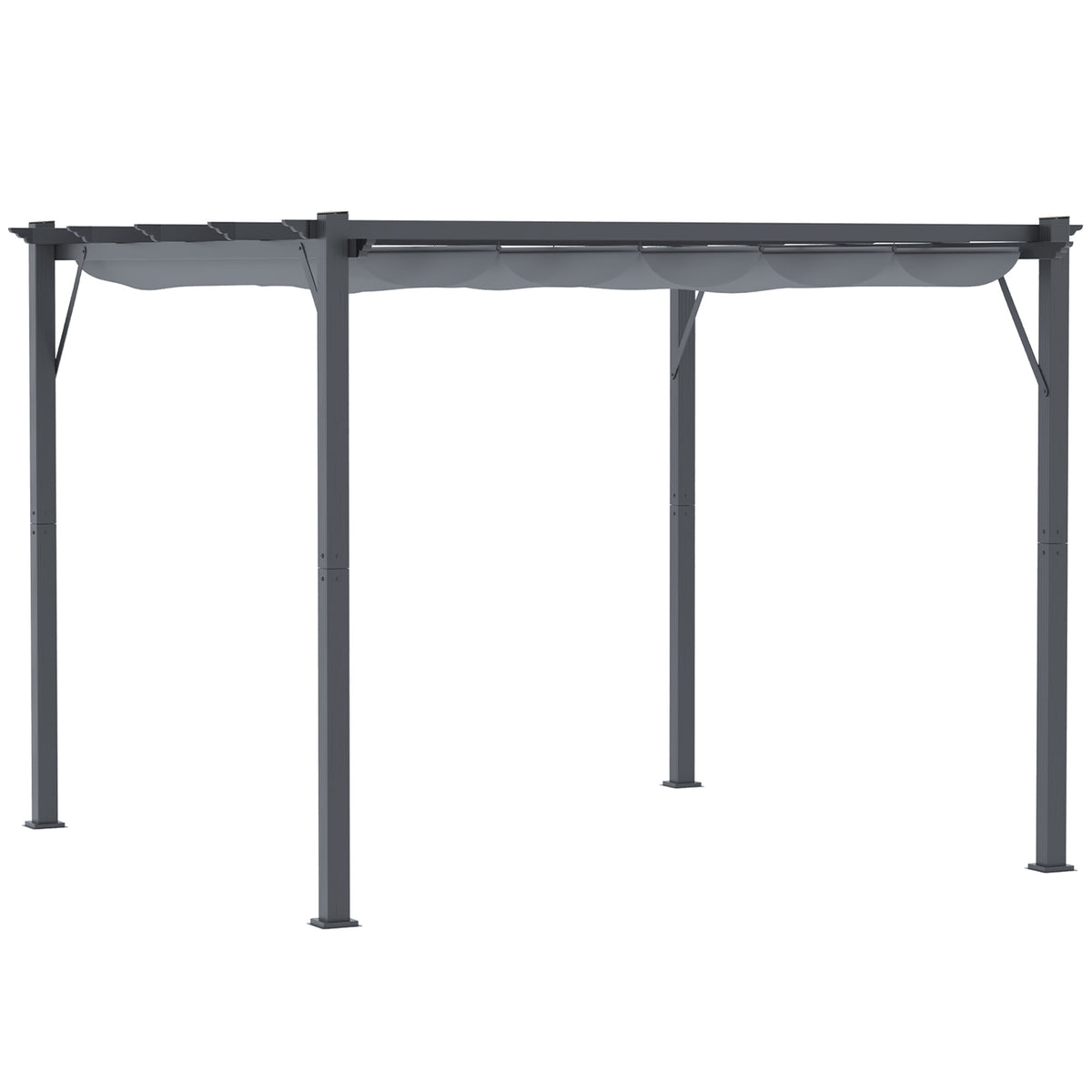 Outsunny 3 x 3 m Aluminum Gazebo, with Retractable Roof - Grey