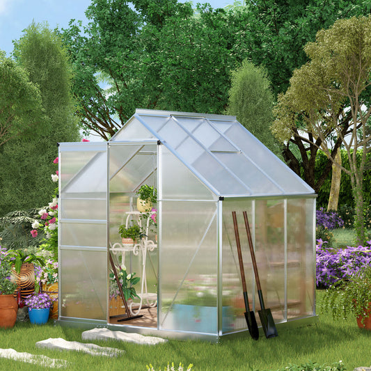 Outsunny 190 x 190cm Walk-In Polycarbonate Greenhouse