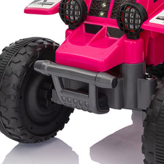 AIYAPLAY 6V Electric Quad Bike for Kids, Ride On ATV w/ Forward Backward, Headlights, for 18-36 Months, Pink