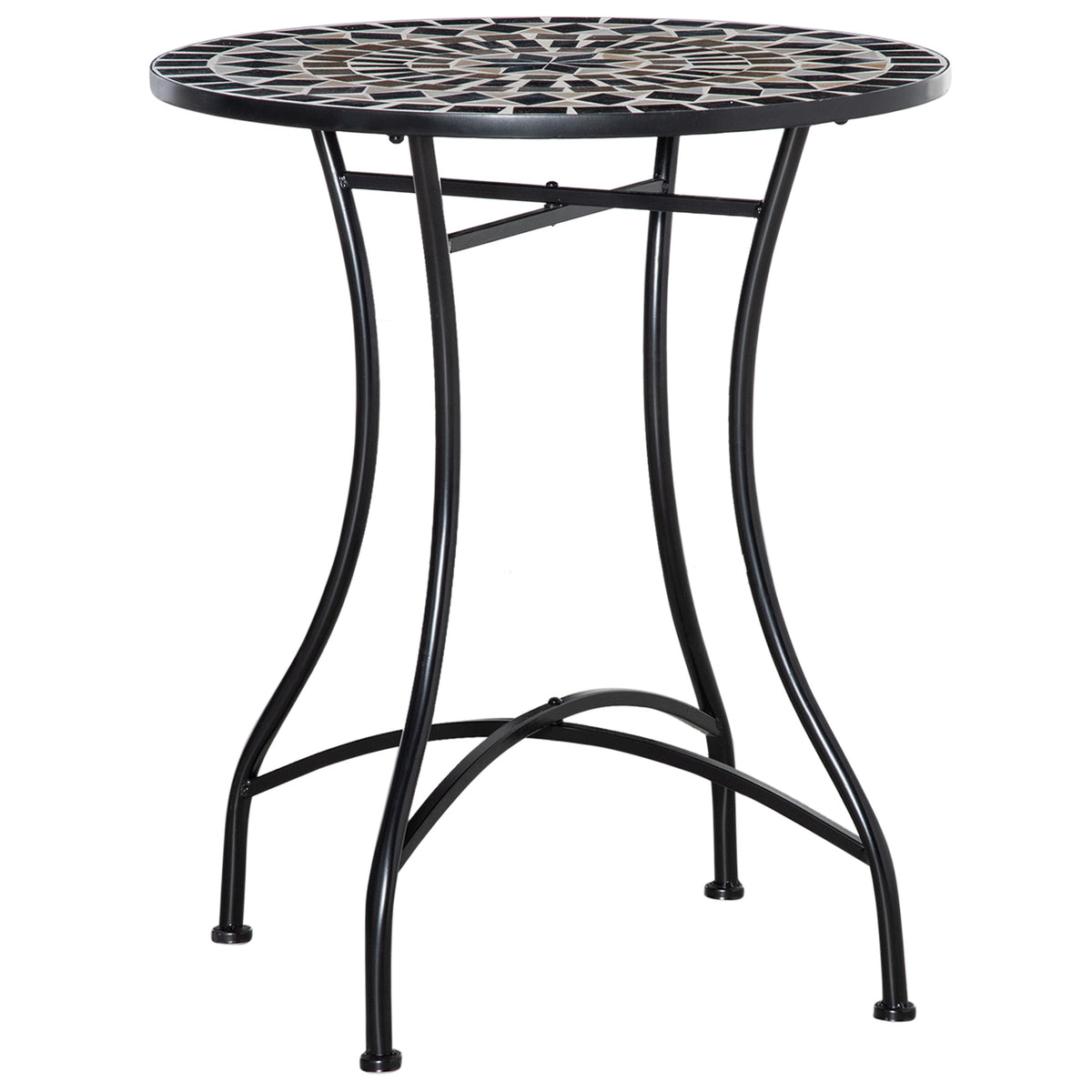 Outsunny â60cm Mosaic Outdoor Patio Table - Black