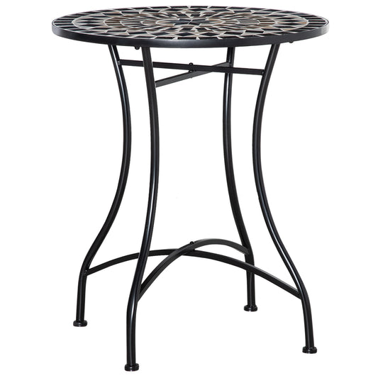 Outsunny â60cm Mosaic Outdoor Patio Table - Black