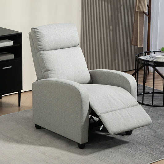 HOMCOM 135√Ç¬∞ Push Back Recliner Armchair, with Footrest - Grey