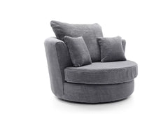 Jill Jumbo Swivel Chair - Grey