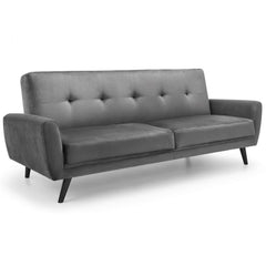 Monza Compact And Stylish 3 Seater Retro Sofa - Dark Grey