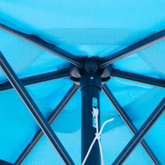 Outsunny 2.6M Garden Parasol Umbrella with Tilt and Crank, Outdoor Sun Parasol Sunshade Shelter with Aluminium Frame, Blue