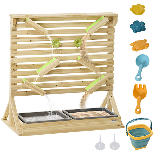 Outsunny Outdoor Kids Running Water and Sand Playset, with 18 Accessories