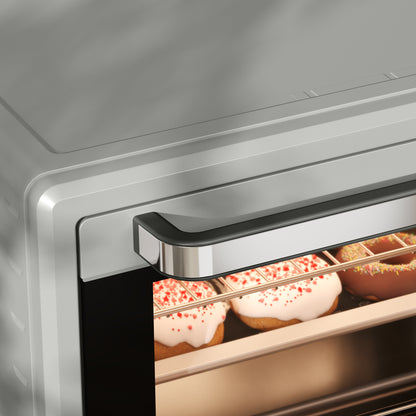 HOMCOM 21L Mini Countertop Oven, 100√Ç¬∞C-230√Ç¬∞C Adjustable Temp - Silver Tone