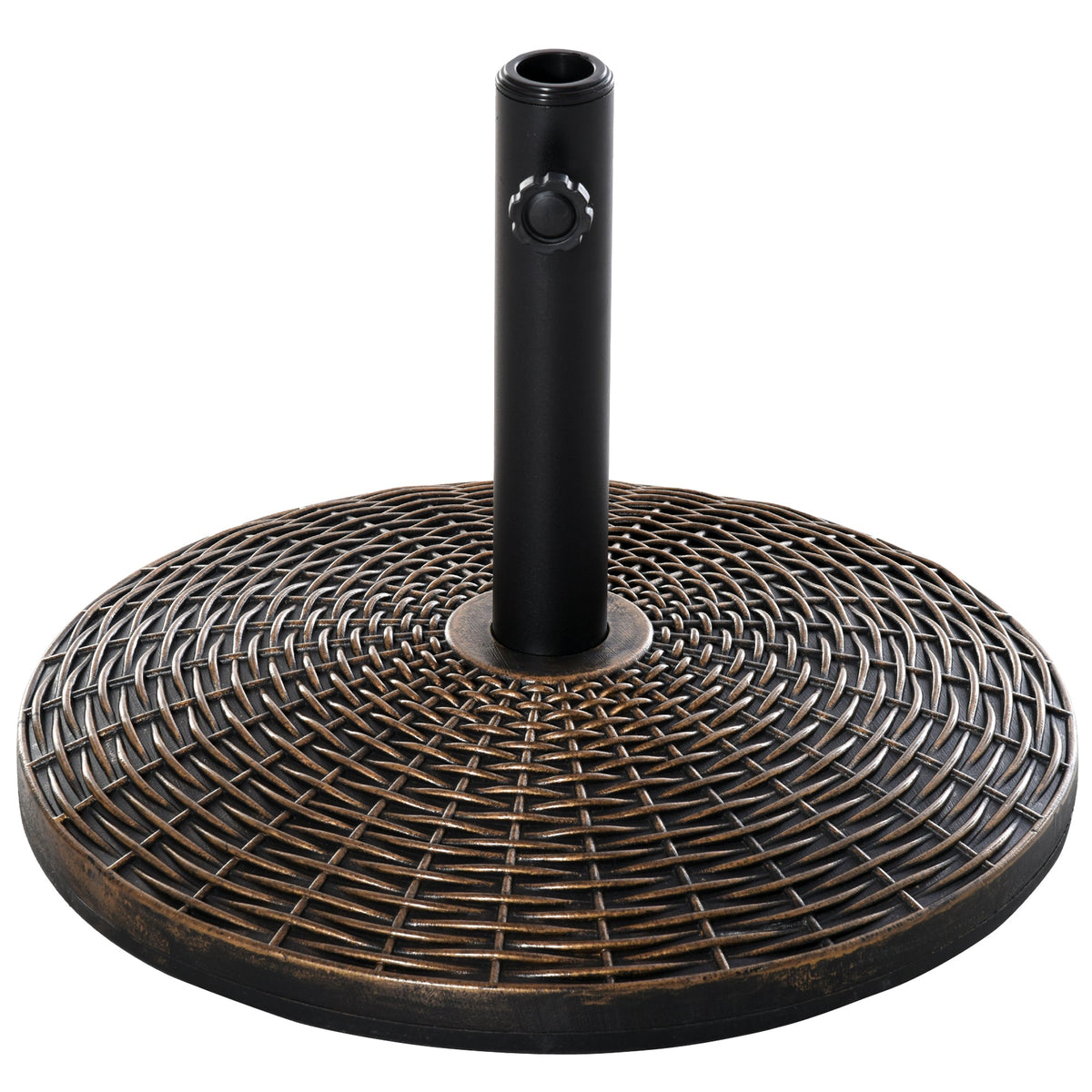 Outsunny 25 kg Plastic and Cement Rattan Pattern Parasol Base - Antique Bronze