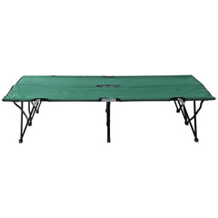 Outsunny Double Camping Cot Bed, with Bag - Green