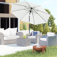 Outsunny 2.7M Garden Parasol Umbrella with Glass Fibre Ribs and Aluminium Frame, Tilting Sun Shade Shelter Canopy, Cream White