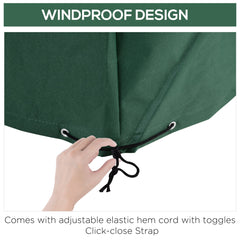 Outsunny 600D Oxford Patio Set Cover Outdoor Garden Rattan Furniture Protection Cover Protector Waterproof Anti-UV, Green, 135 x 135 x 75cm