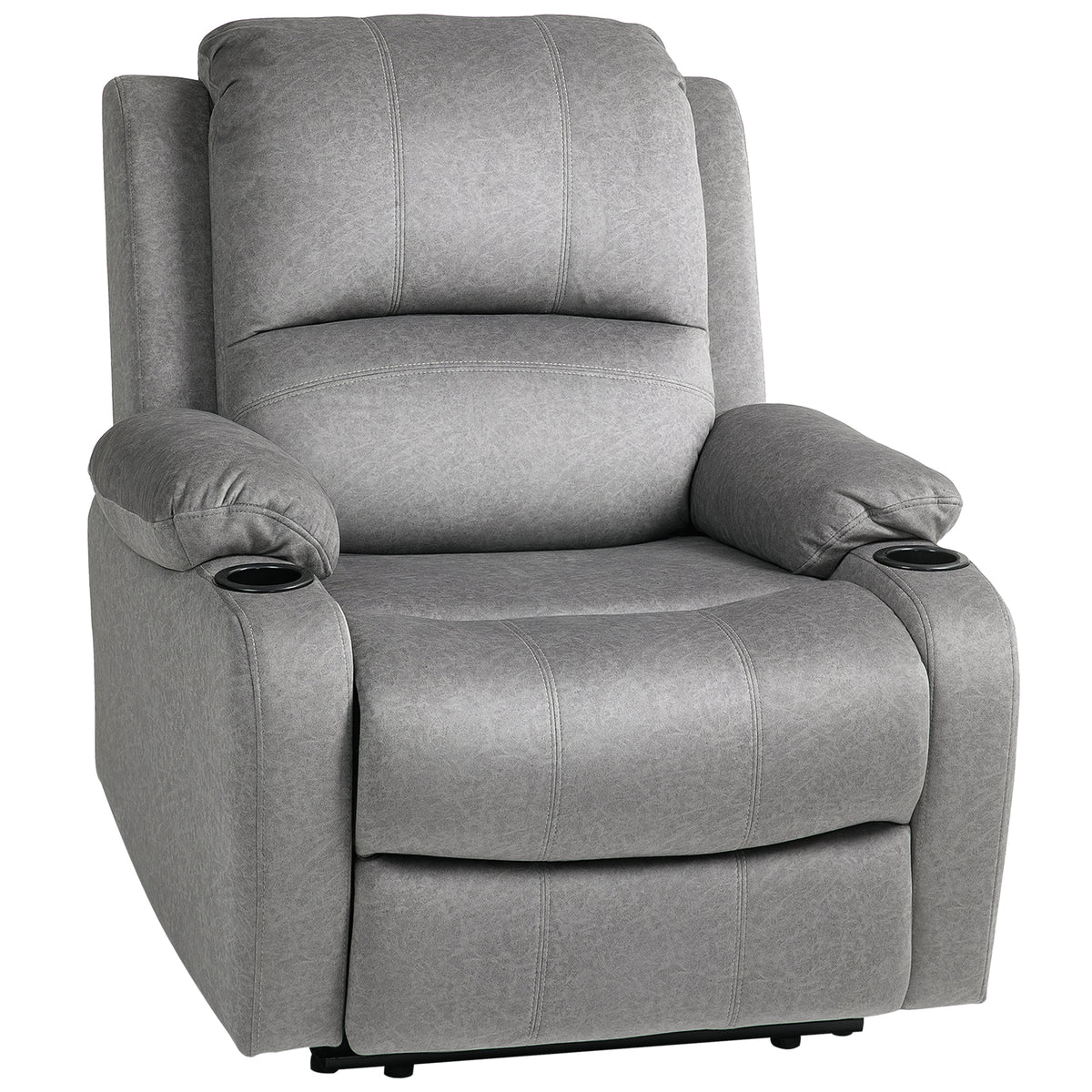 HOMCOM Microfibre Manual Reclining Armchair, with Footrest - Grey