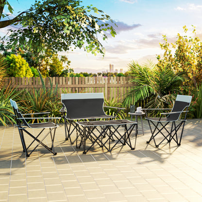 Outsunny Four-Piece Portable Picnic Table Set - Grey