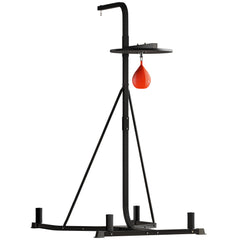 HOMCOM 2 in 1 170-190cm Freestanding Boxing Punch Bag Hanger & Speed Ball Station Platform Hanging Frame Home Gym, Black