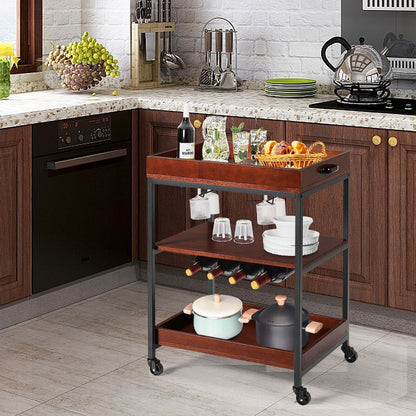3-Tier Industrial Kitchen Island Cart