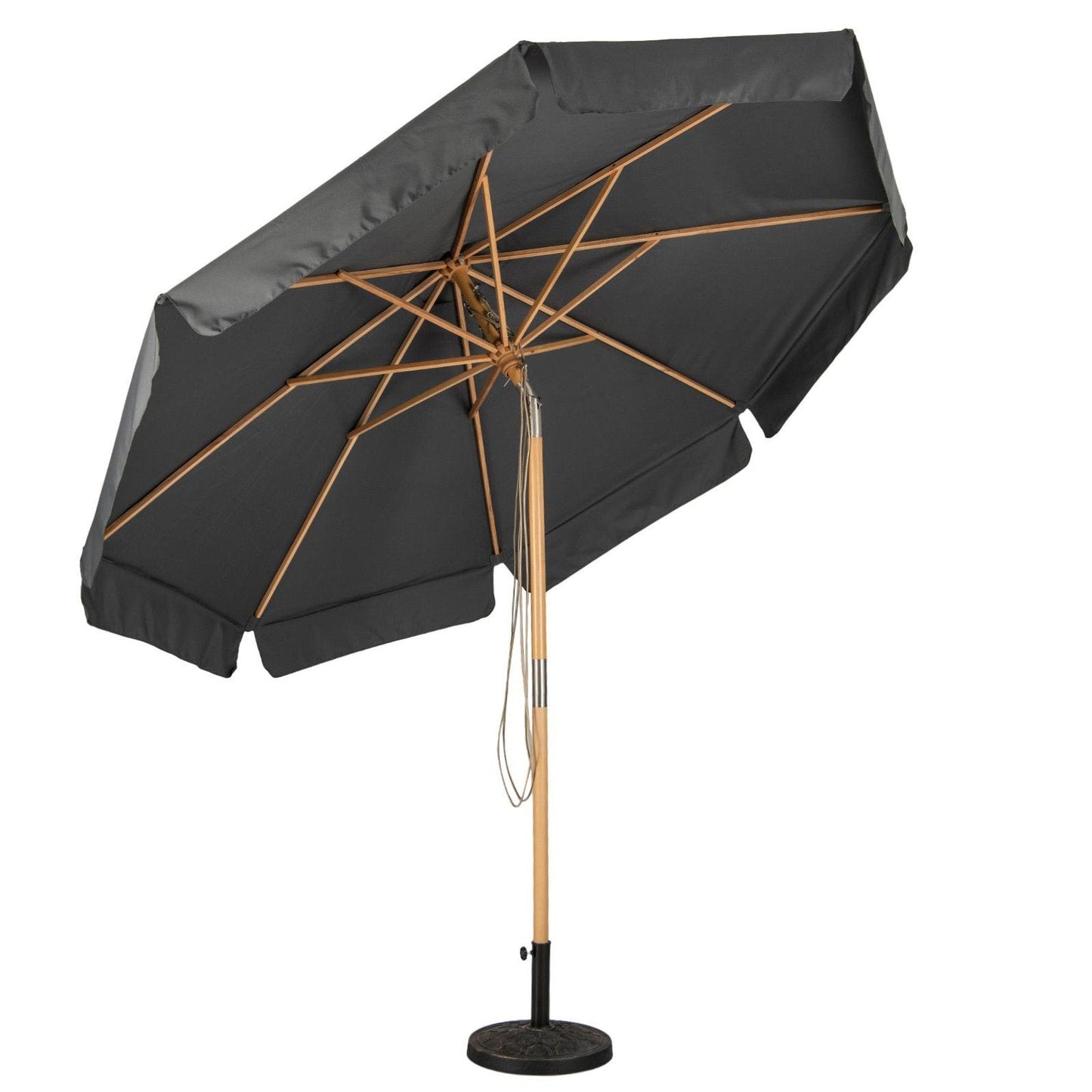 300 CM Patio Market Table Umbrella with Adjustable Height and Angle-Black