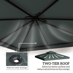 Outsunny Gazebo Roof Replacement, for 3 x 3(m) Frames - Grey