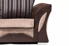 Sparrow Chenille Fabric Armchair - Black & Grey / Brown & Beige