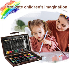 80 Piece Deluxe Art Set with Wooden Case for Beginners