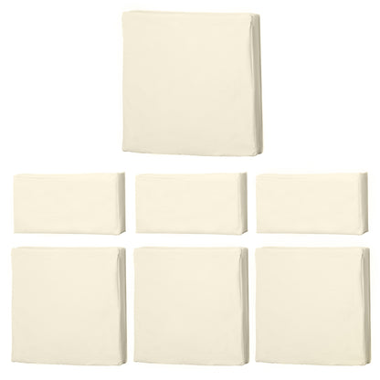 Outsunny Rattan Furniture Cushion Cover Replacement Set, 7 pcs-Cream
