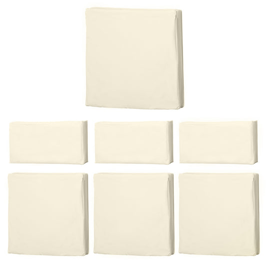 Outsunny Rattan Furniture Cushion Cover Replacement Set, 7 pcs-Cream
