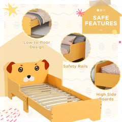 ZONEKIZ Puppy-Themed Kids Bed, for Ages 3-6 Years, 143 x 74 x 58cm